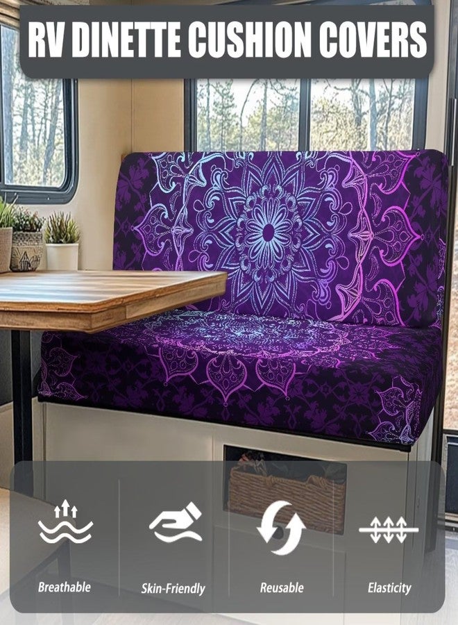 Mintulipy Purple Mandala RV Dinette Cushion Covers, Stretch Rv Seat Covers,Camper Cushion Covers, Washable Camper Dinette Cushion Covers for Travel Trailer Couch - Image 5
